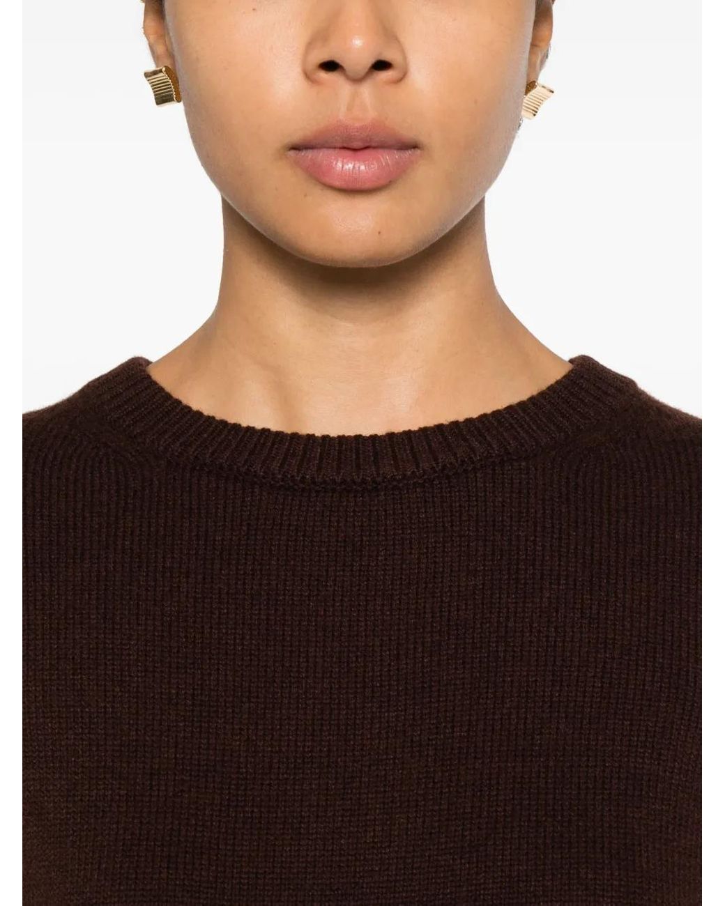 Ba&sh Brown Atess Round-Neck Mini Dress