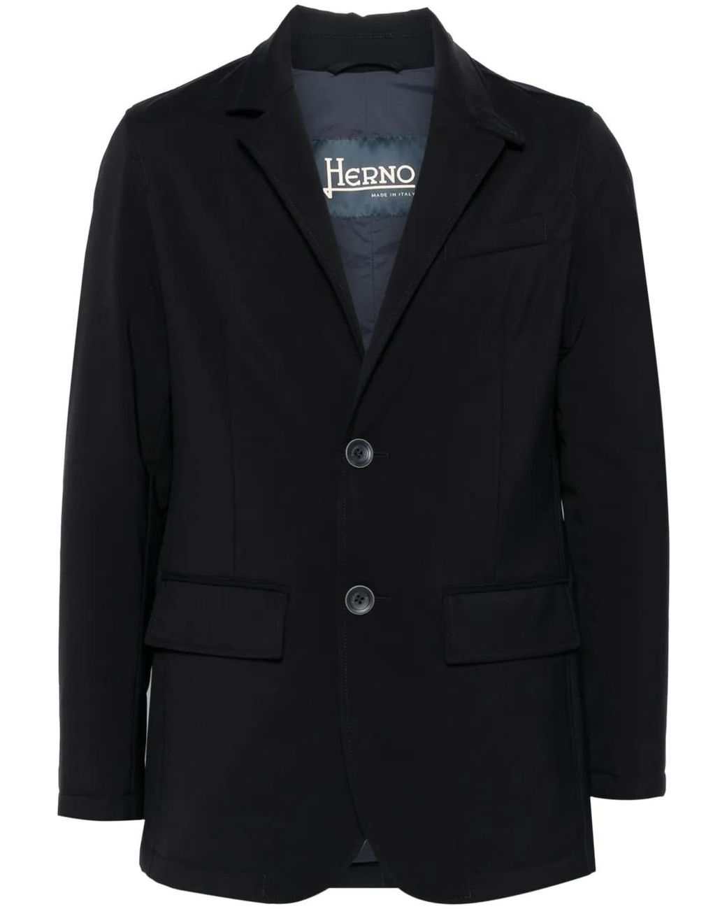 Herno Black Single-Breasted Blazer for men