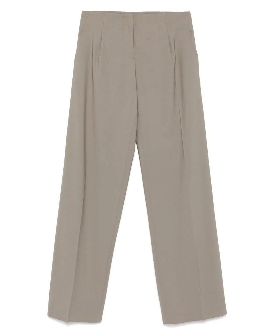 Christopher Esber Gray Pleated-Front Trousers