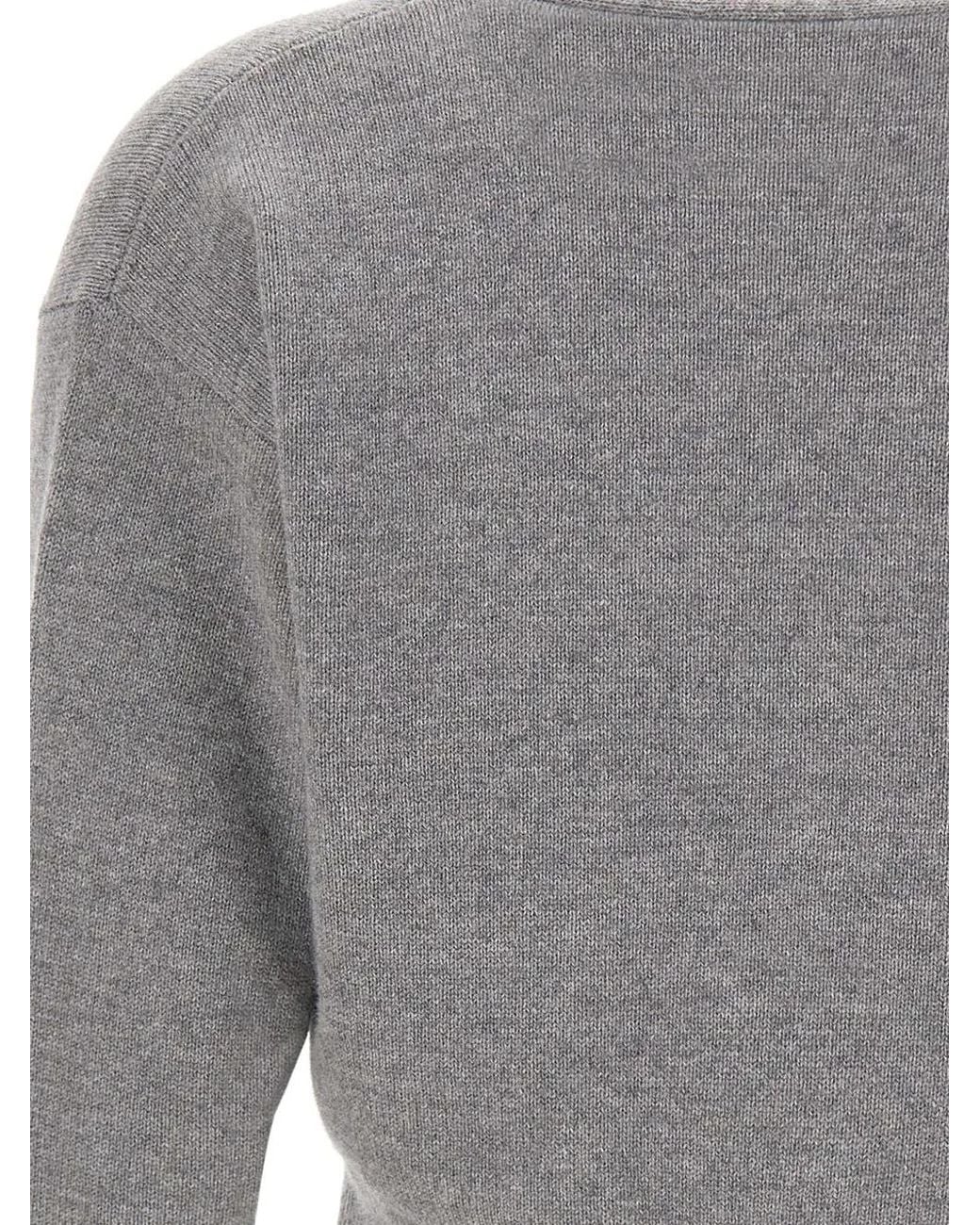 Kangra Gray V-Neck Cropped Cardigan
