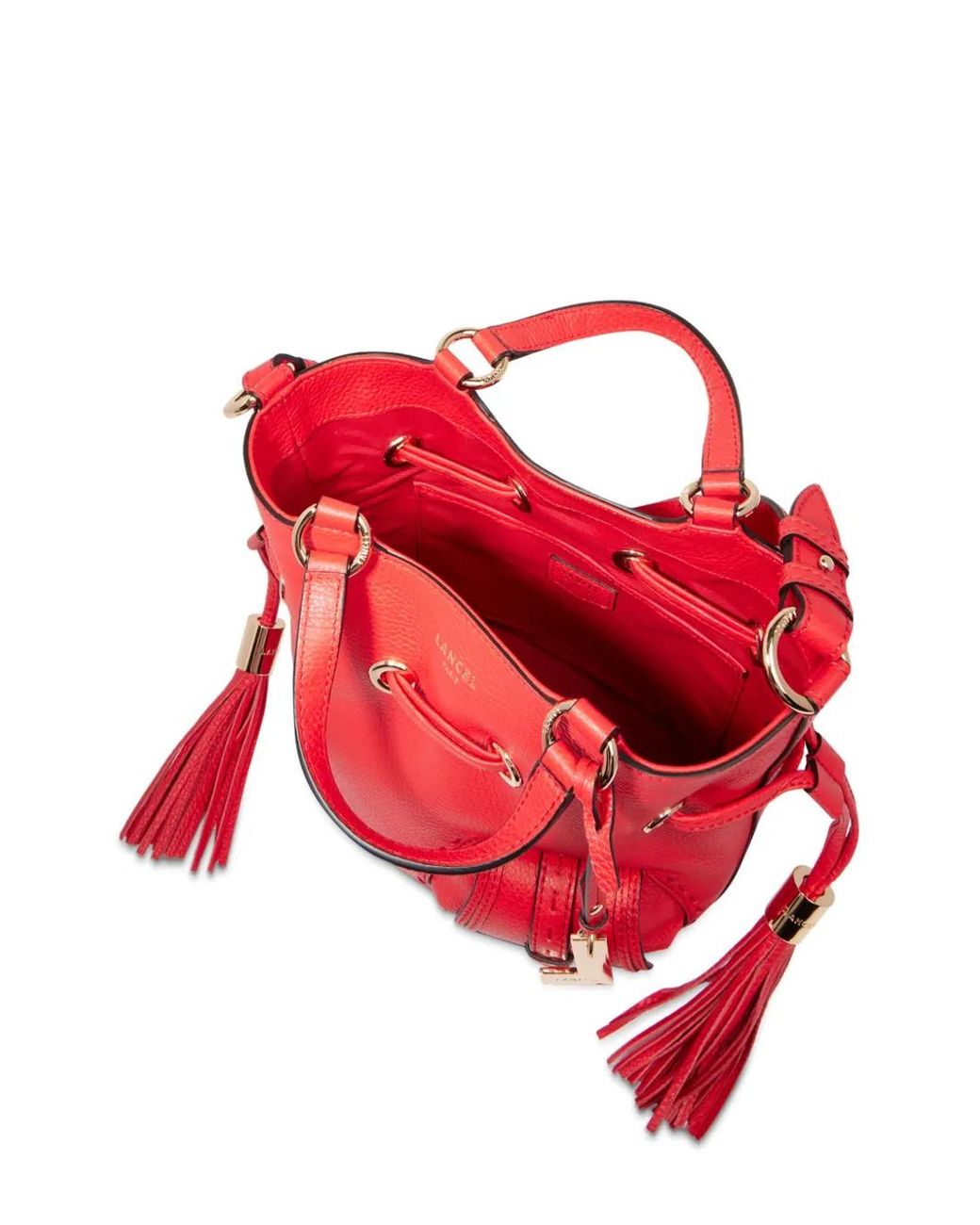 Lancel Red Small Premier Flirt Leather Bucket Bag