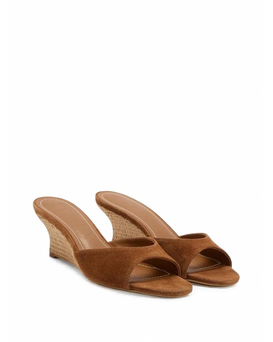 Staud Brown Woven Wedge Mules