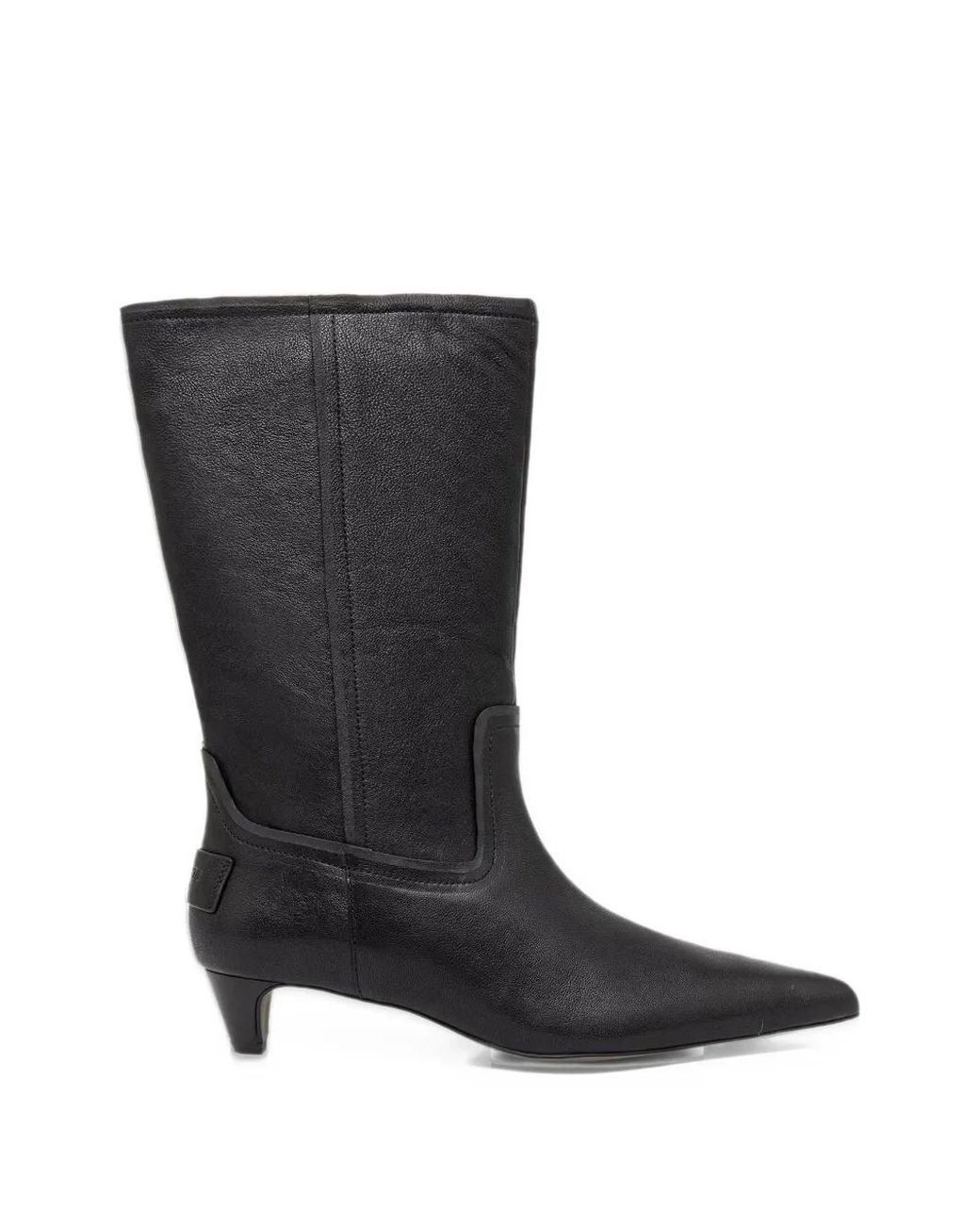 AllSaints Black Veda Pointed-Toe Kitten-Heel Boots