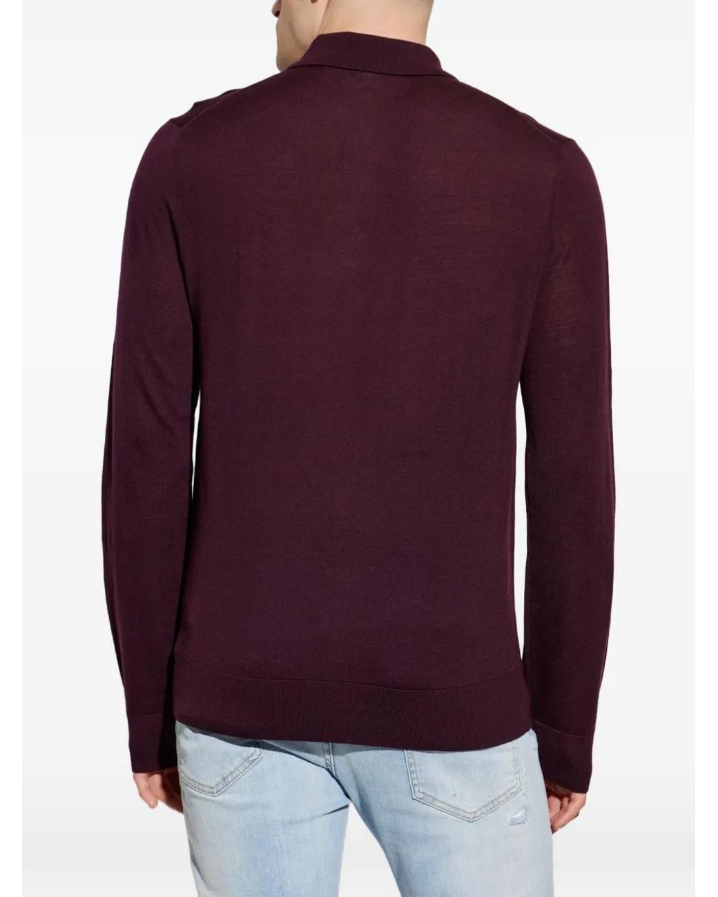 DSquared² Purple Button-Up Polo Sweater for men