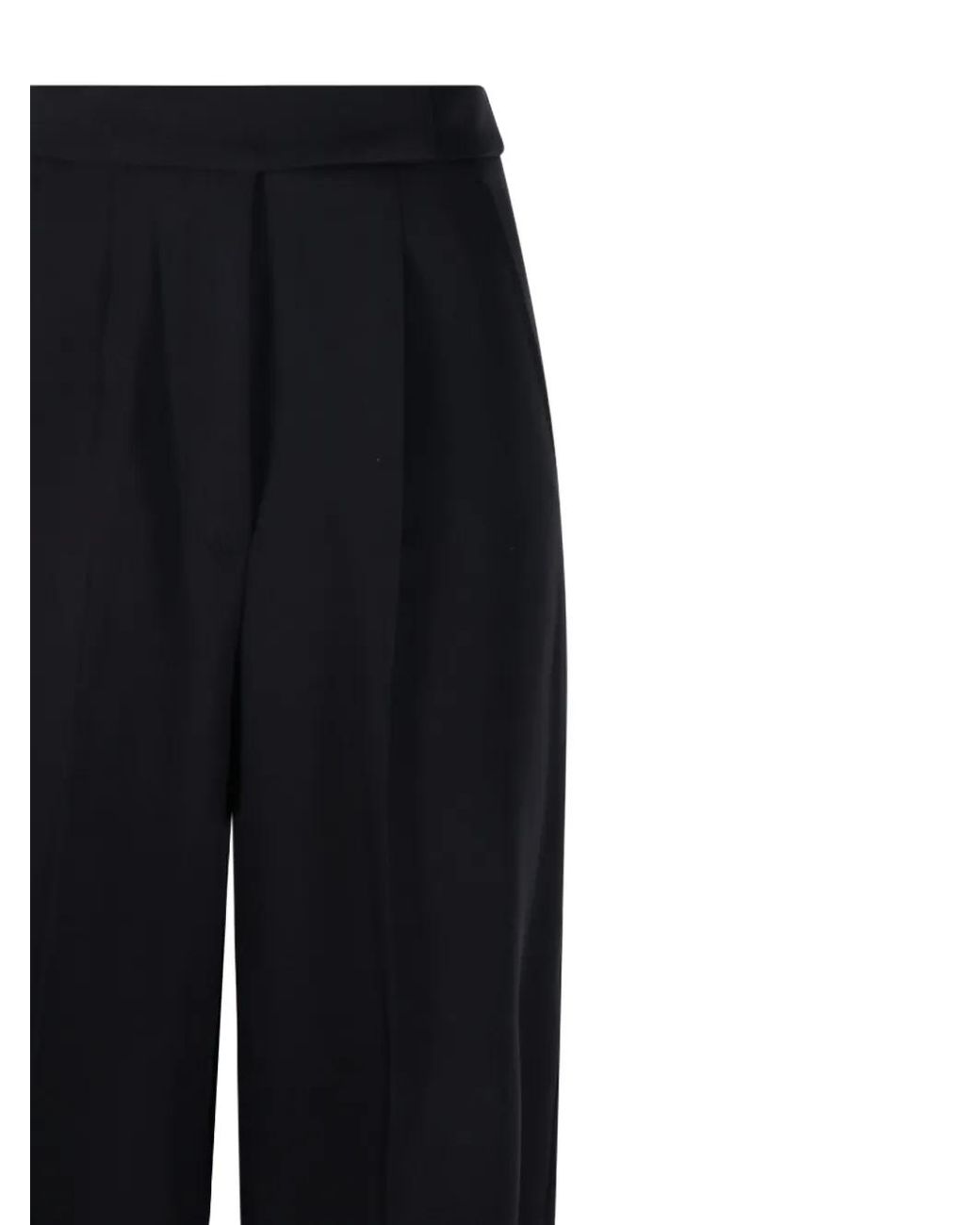 Max Mara Black Cropped Wool Trousers