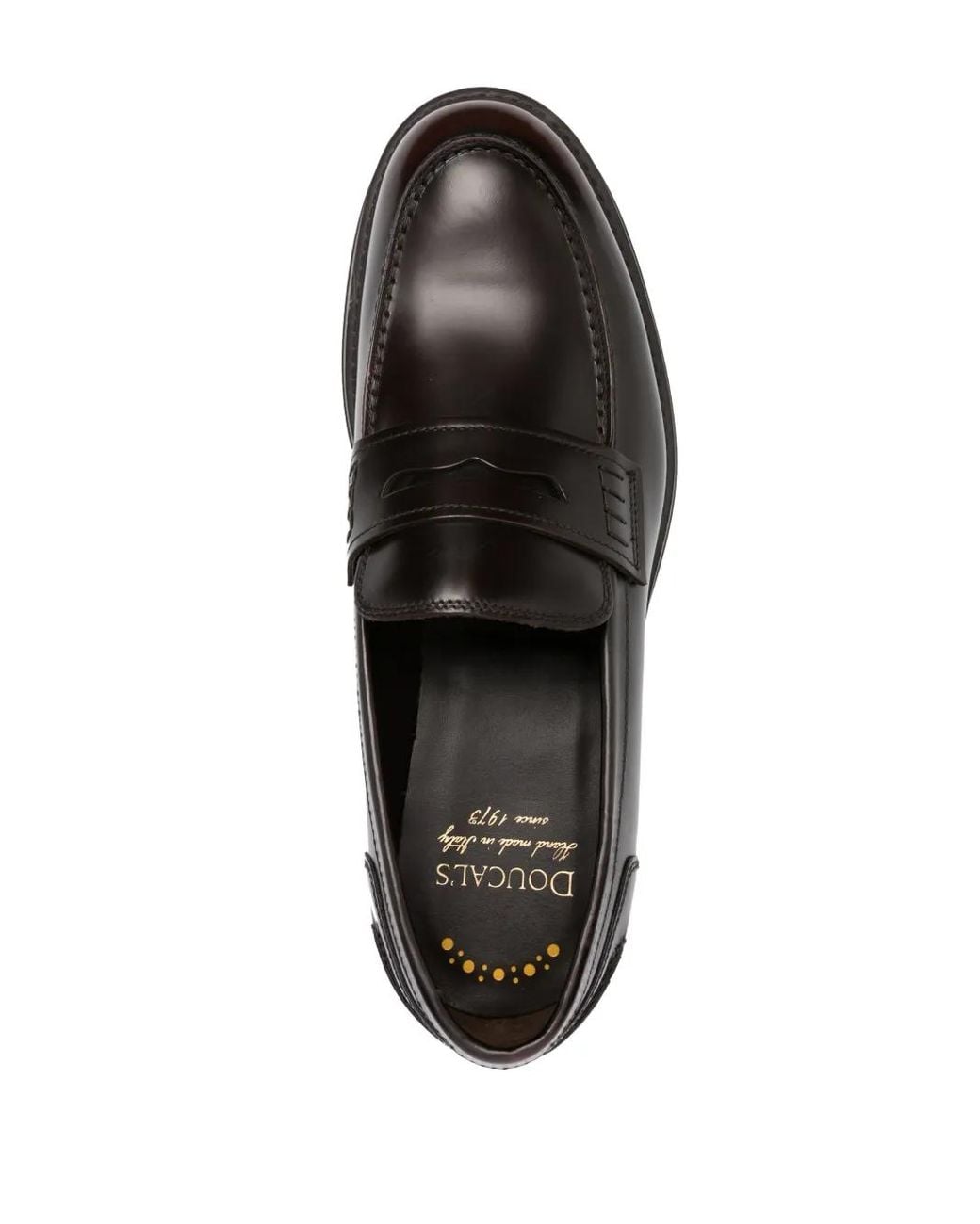 Doucal's Black Round-Toe Leather Loafers for men