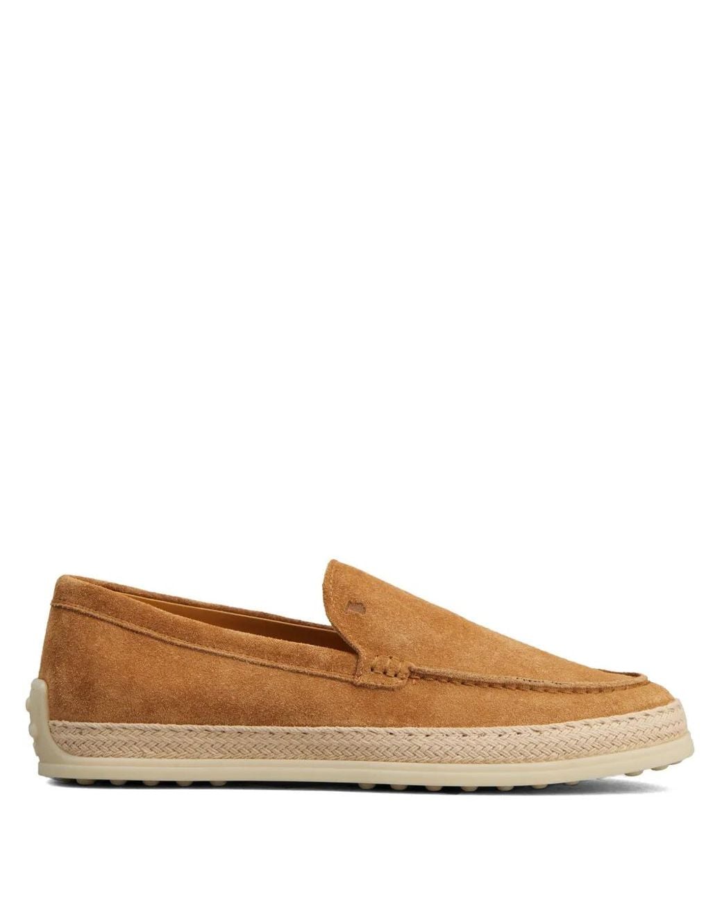 Tod's Brown Logo-Debossed Suede Espadrilles