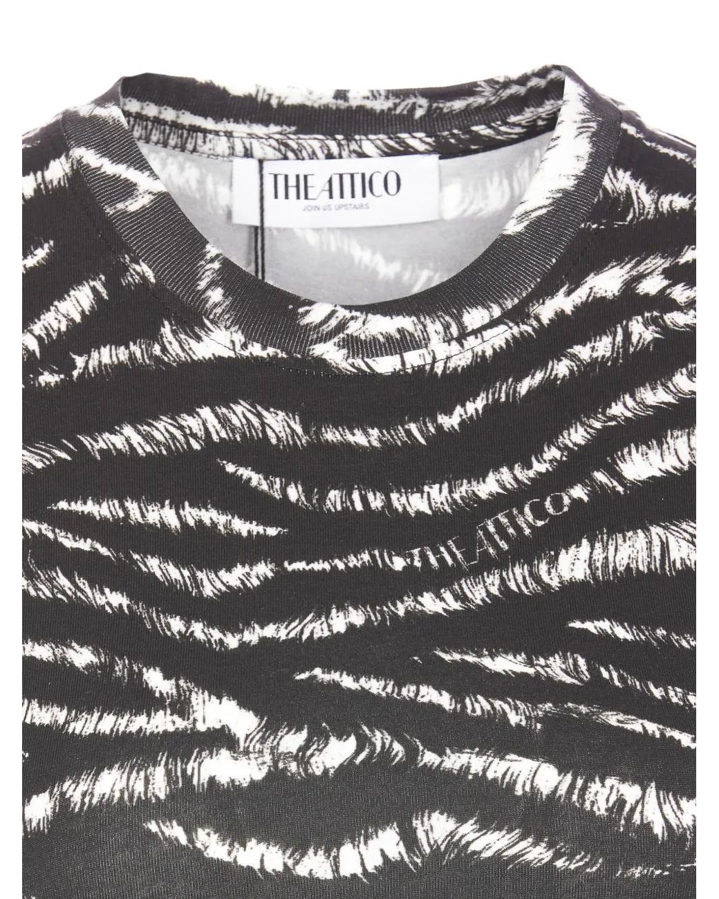 The Attico Gray Zebra Print Tank Top