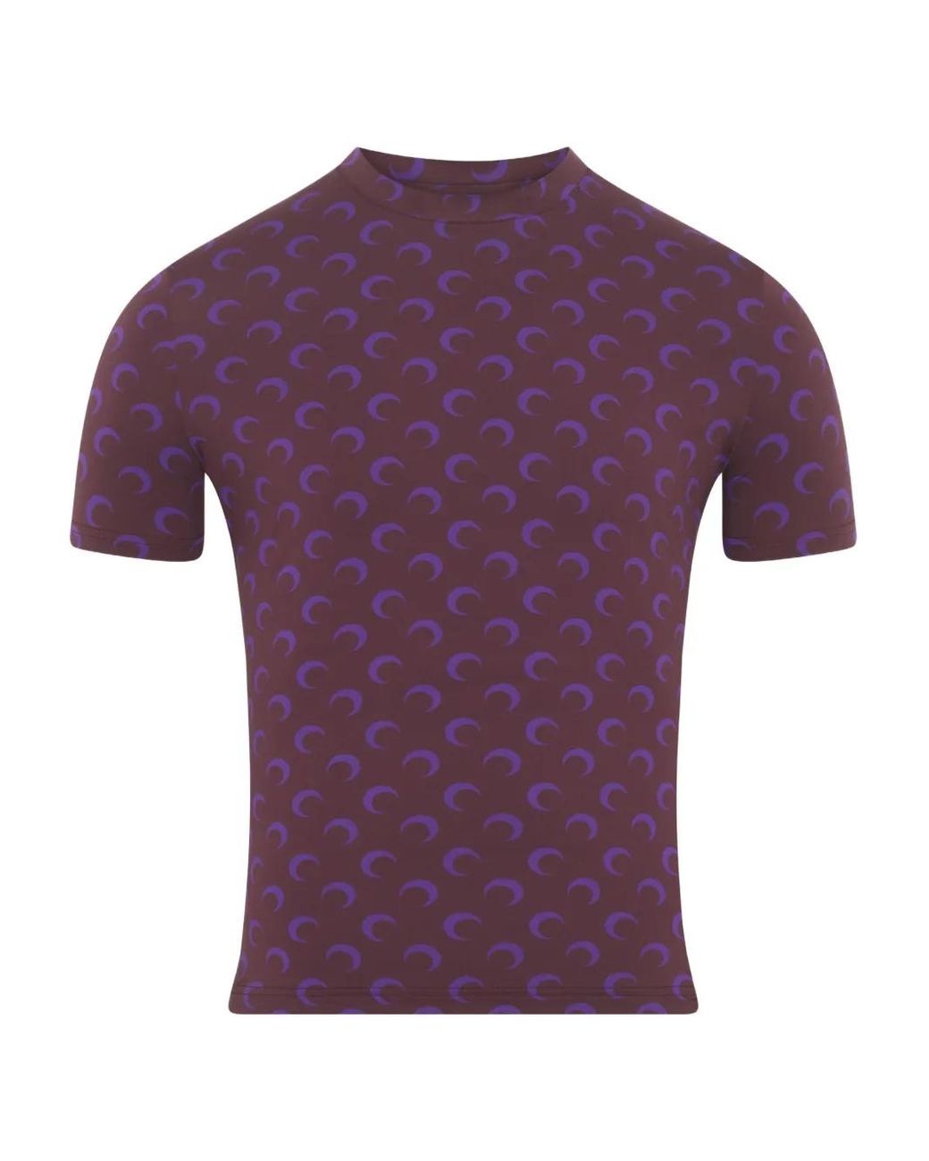 MARINE SERRE Purple Moon-Print Crew-Neck T-Shirt