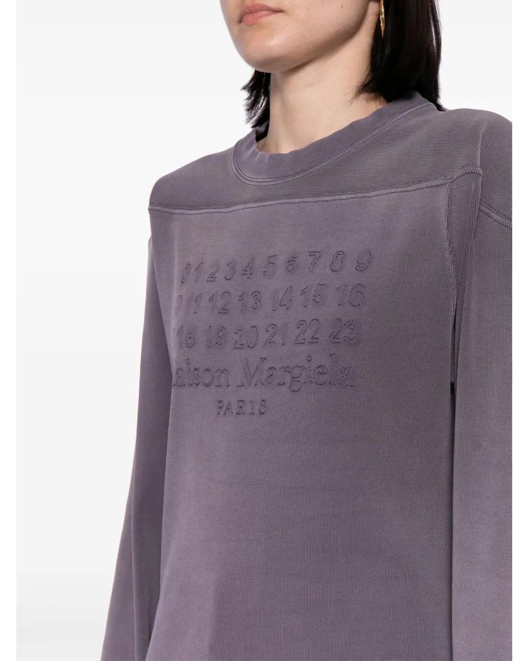 Maison Margiela Purple Numbers Logo Cotton T-Shirt