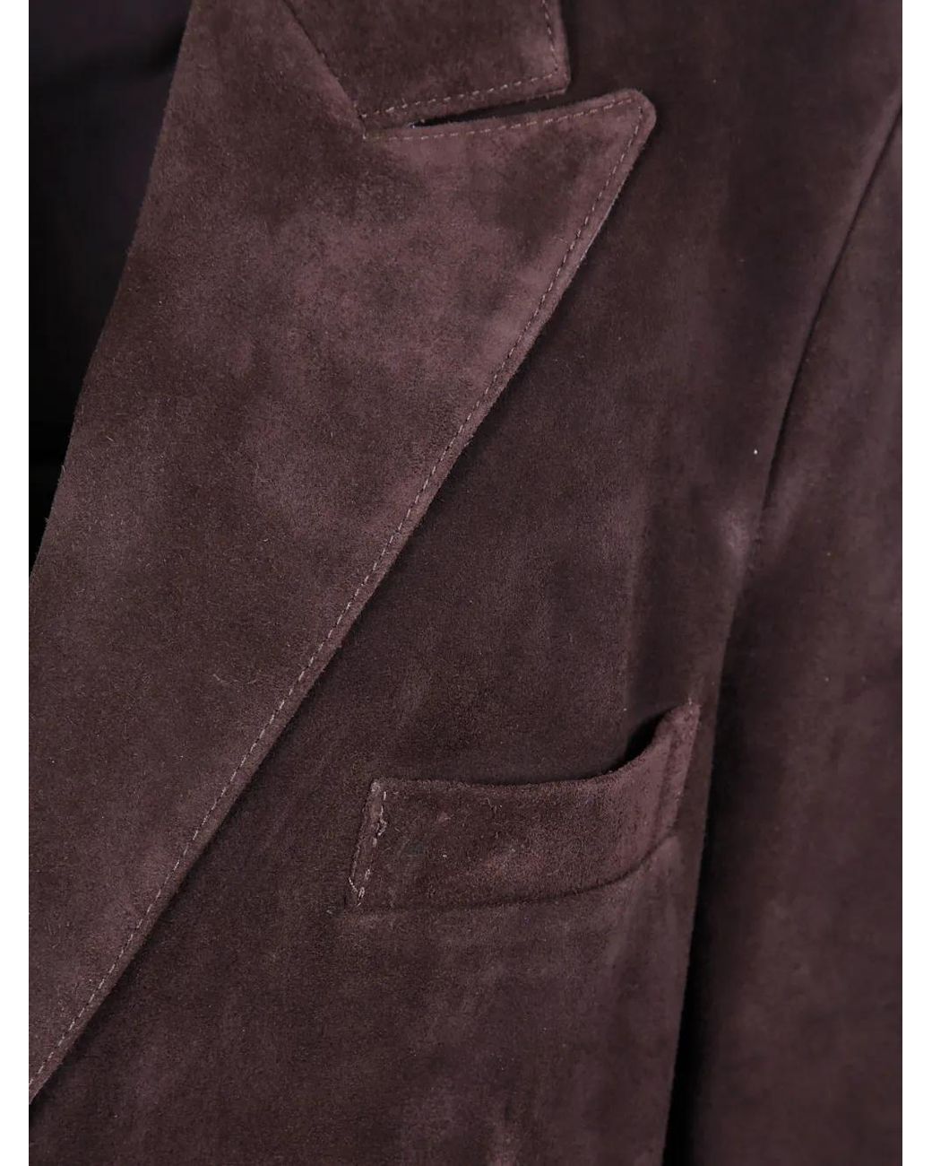 Arma Purple Single-Breasted Suede Coat