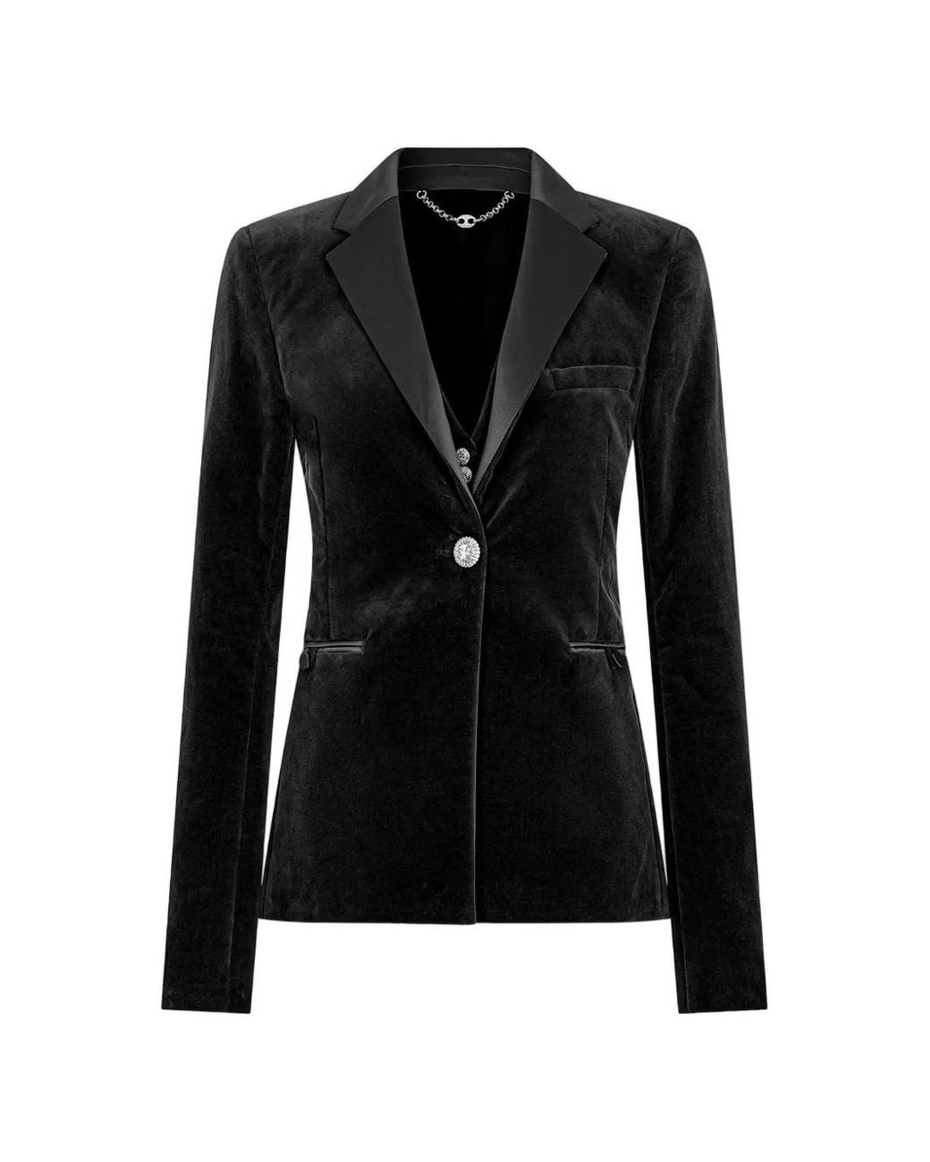 Rabanne Black Velvet Tailored Jacket