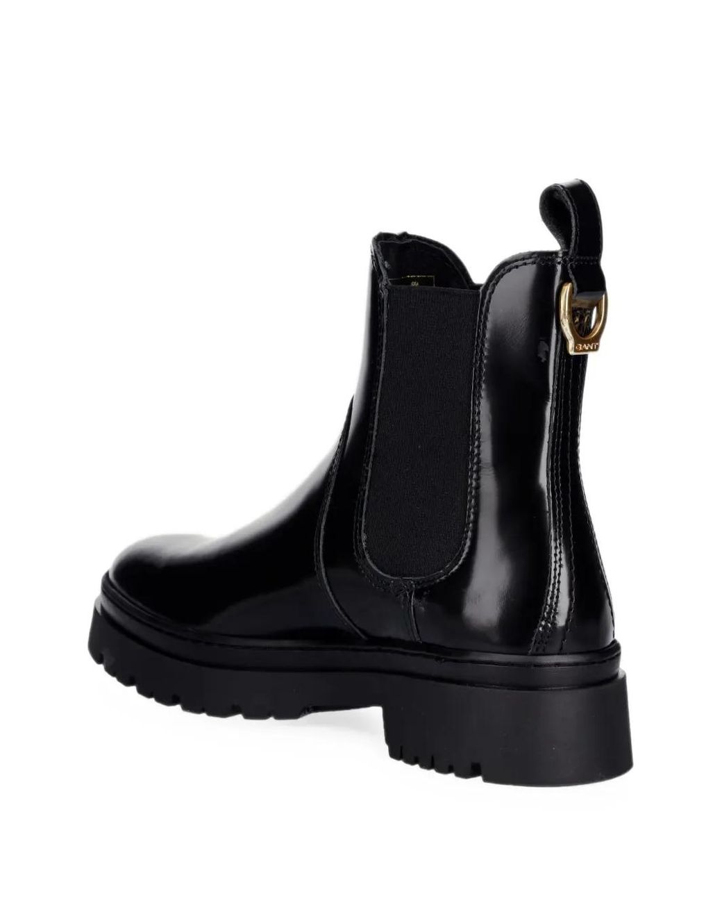 Gant Black Patent-Finish Chelsea Boots