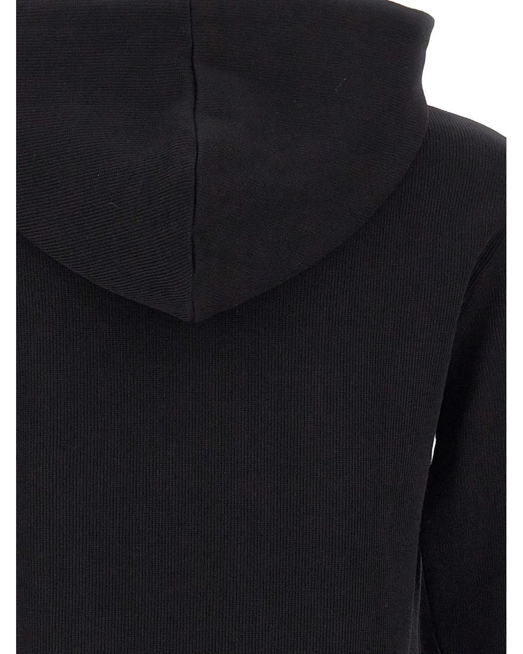 EA7 Blue Ribbed Logo-Patch Hoodie for men