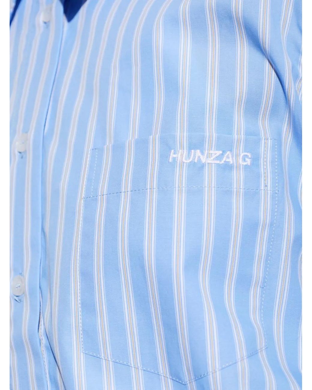 Hunza G Blue Essential Striped Shirt
