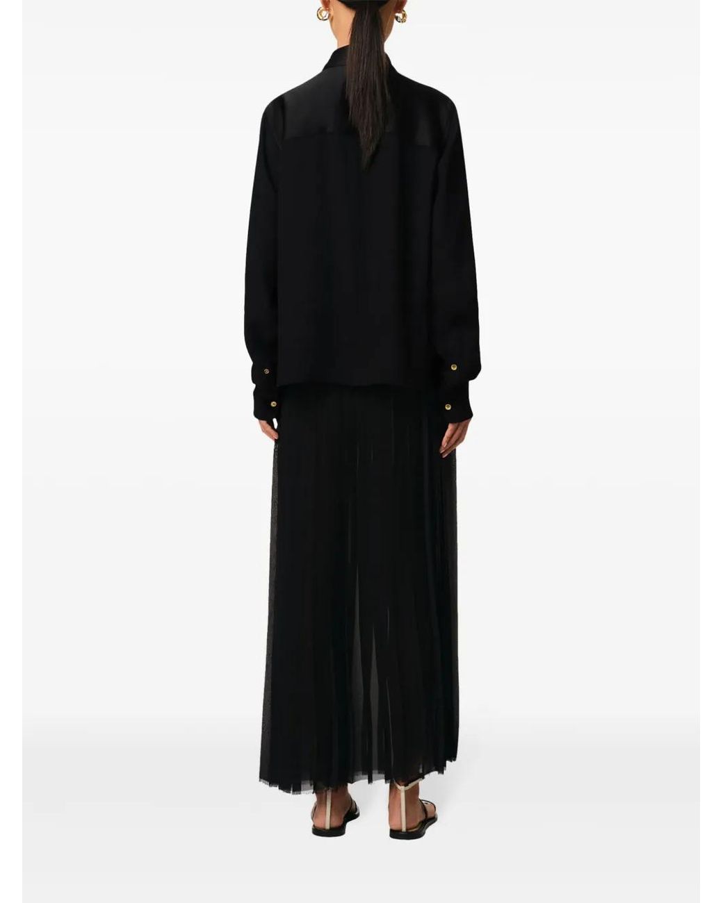 AMI Black Long-Sleeved Contrasted Shirt