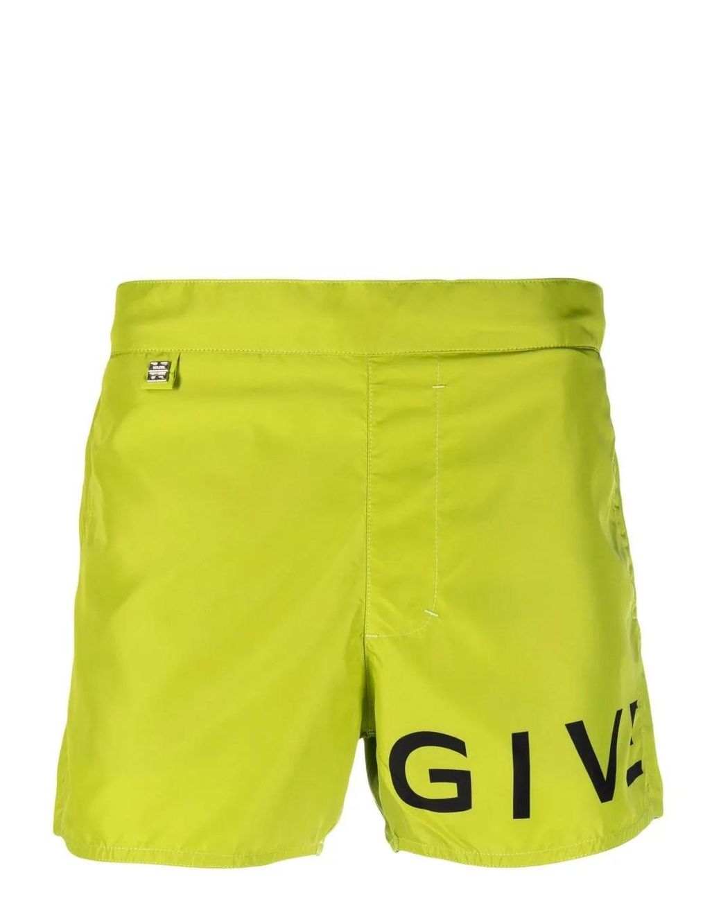 Givenchy Yellow Logo-Print Swim Shorts for men