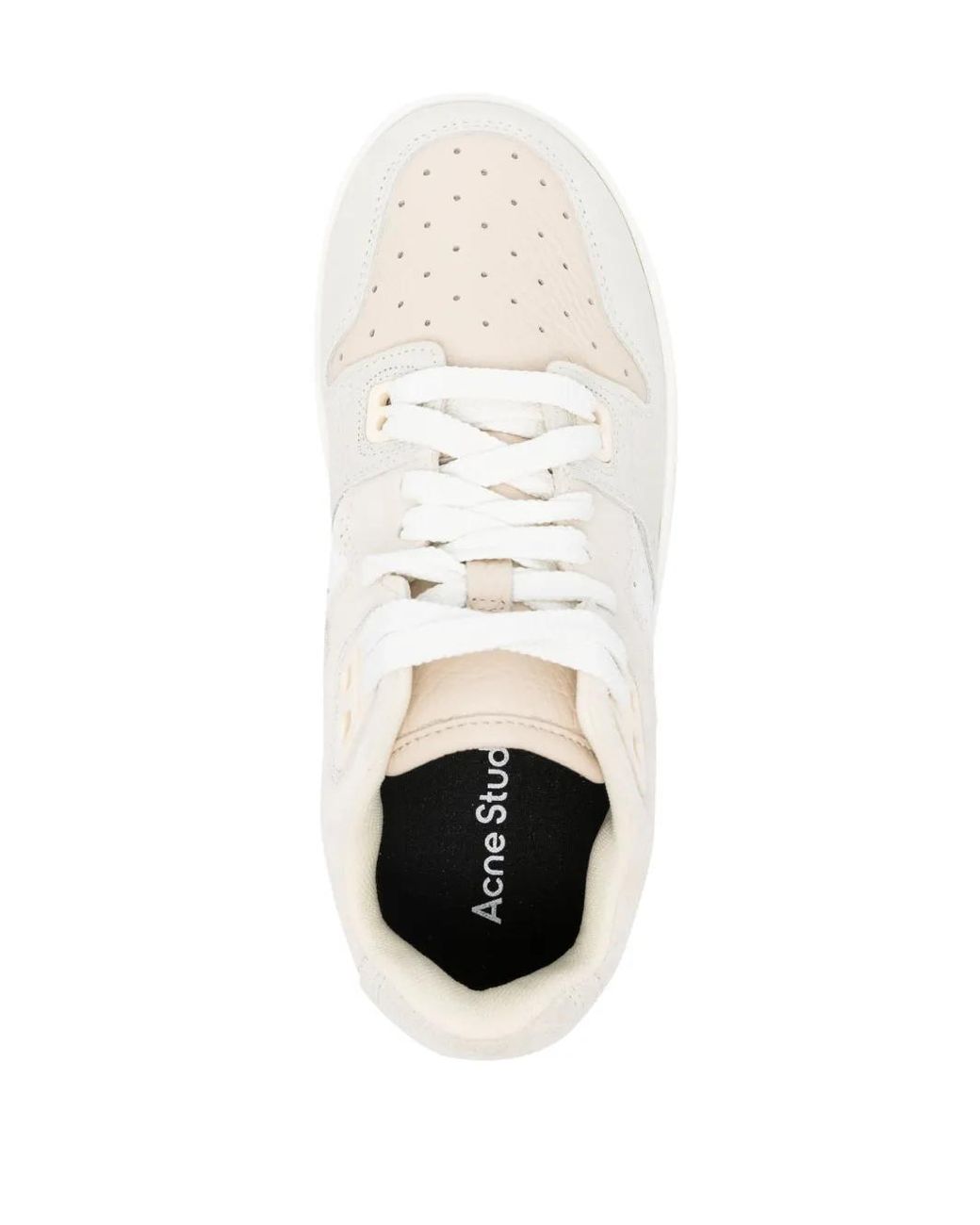 Acne White Crinkled Panelled Suede Sneakers