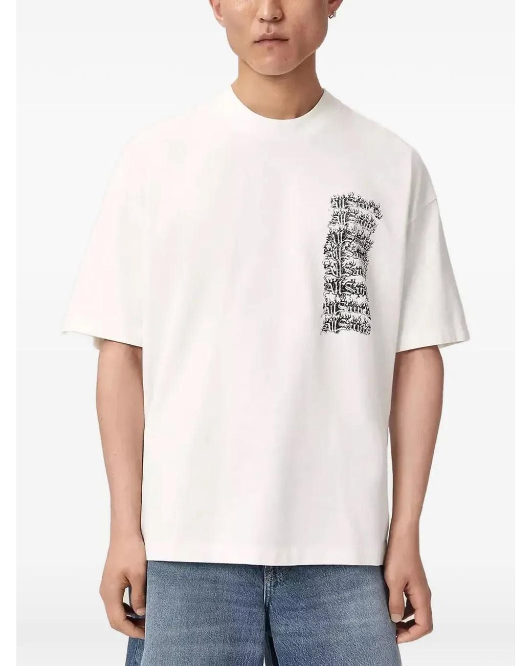 AllSaints White Repeat Graphic-Print T-Shirt for men