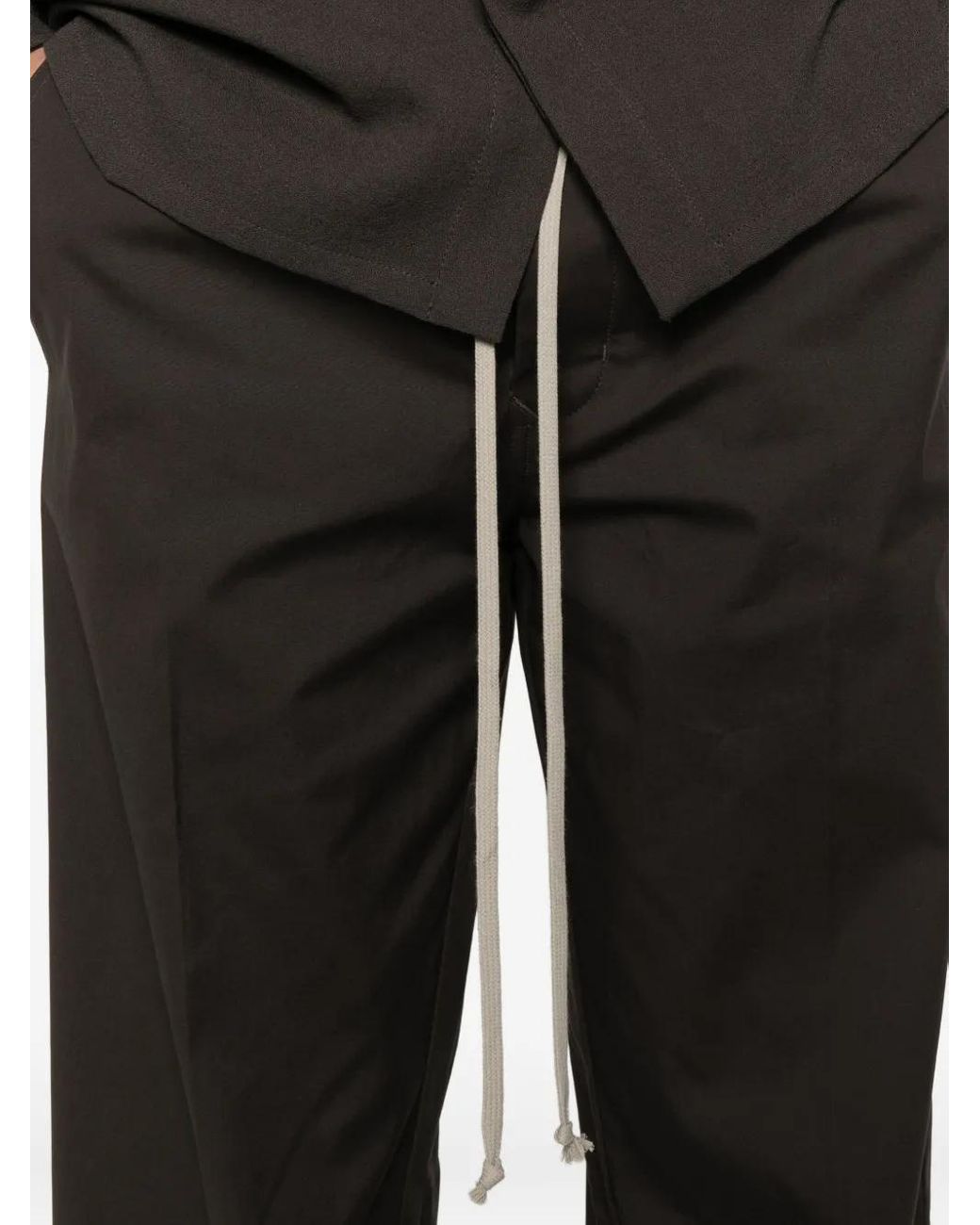 Rick Owens Gray Drawstring-Cuffed Trousers for men