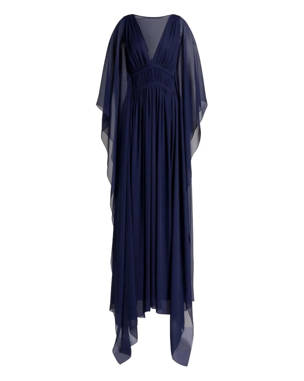 Alberta Ferretti Blue V-Neck Maxi Dress