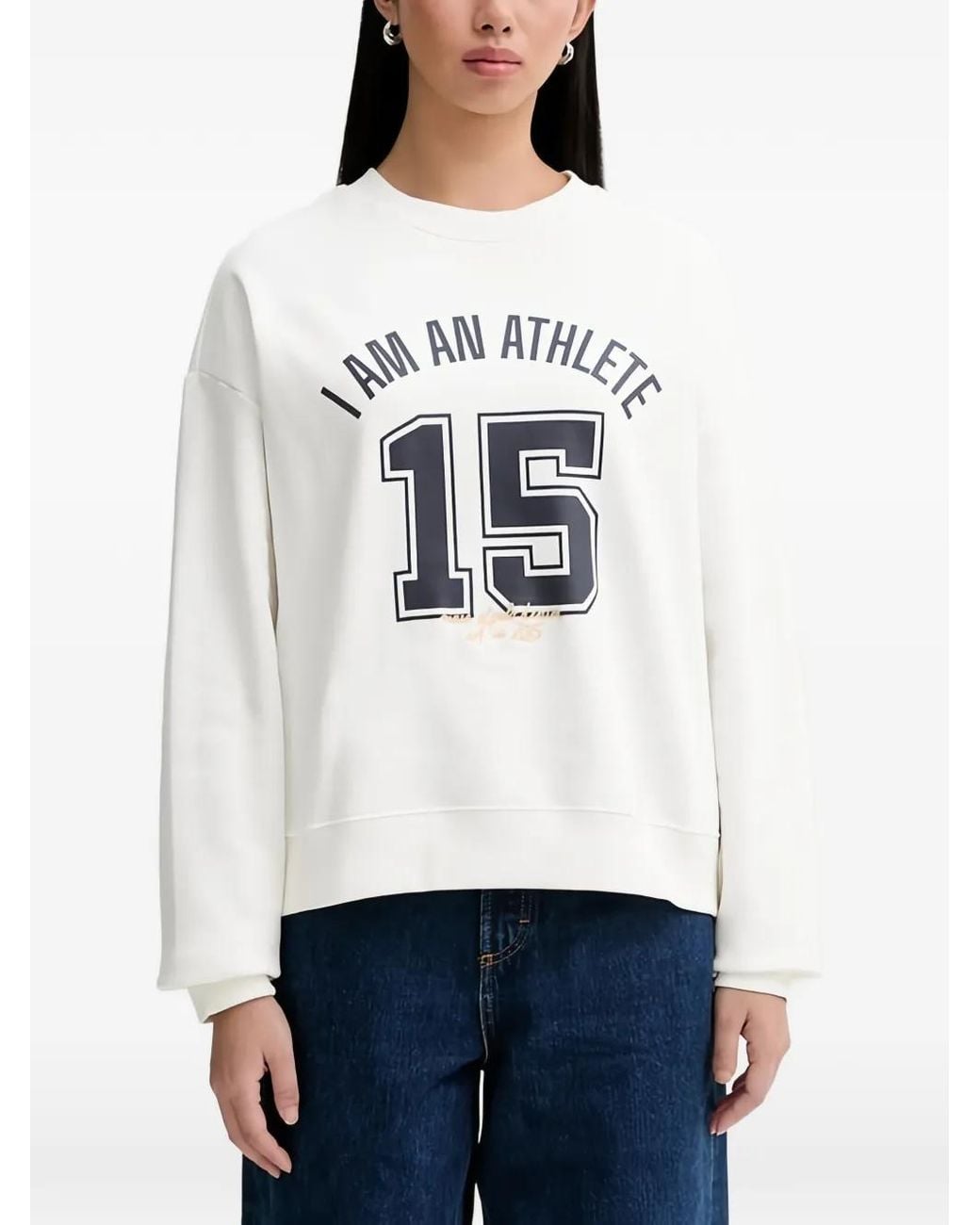 Marc O' Polo White Graphic Sweatshirt
