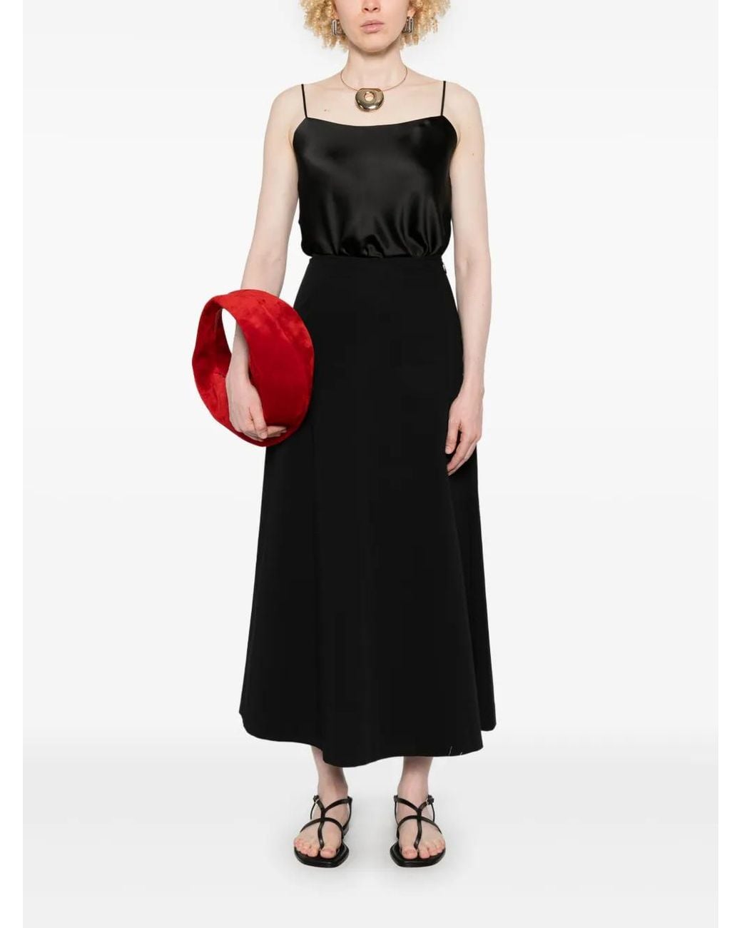 Herno Black Satin Tank Top