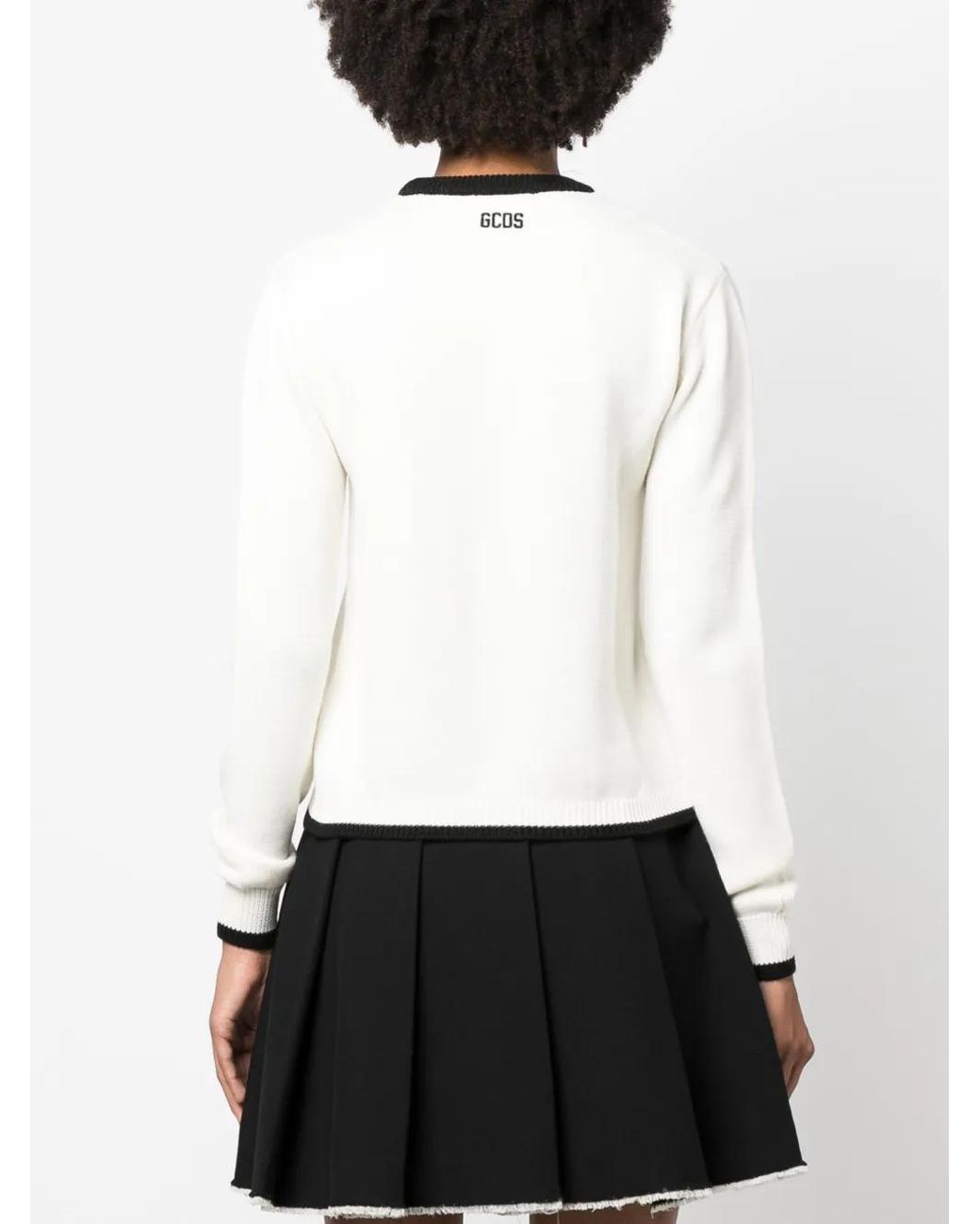 Gcds White Pullover Mit Jacquardmuster