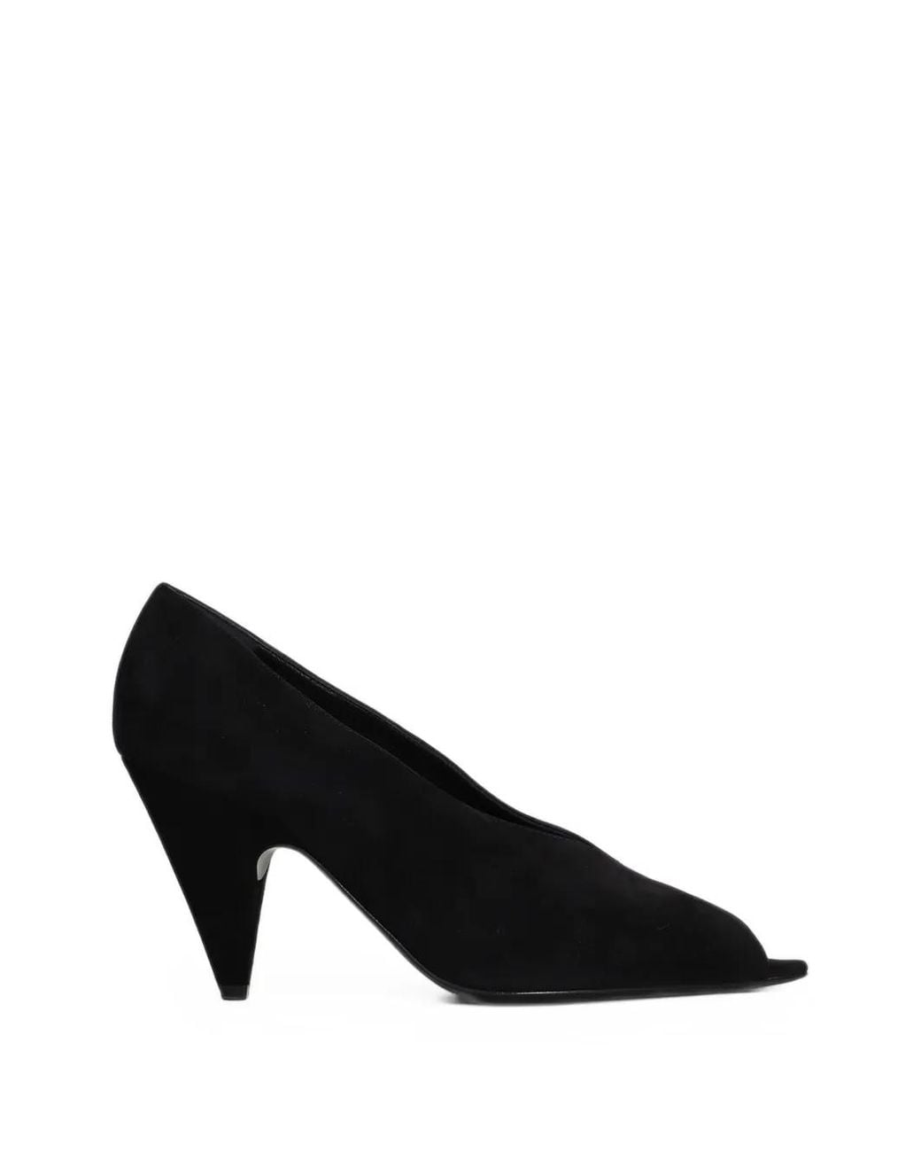 Sergio Rossi Black Beak Peep V-Vamp Pumps