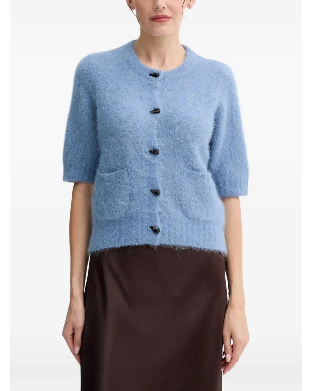 Munthe Blue Locca Short-Sleeve Cardigan