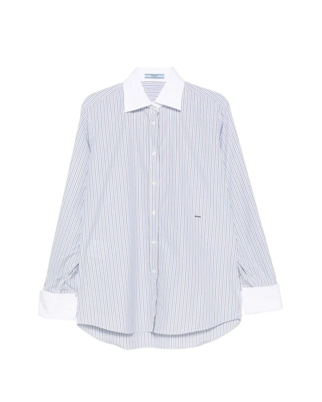 Prada White Striped Cotton Shirt