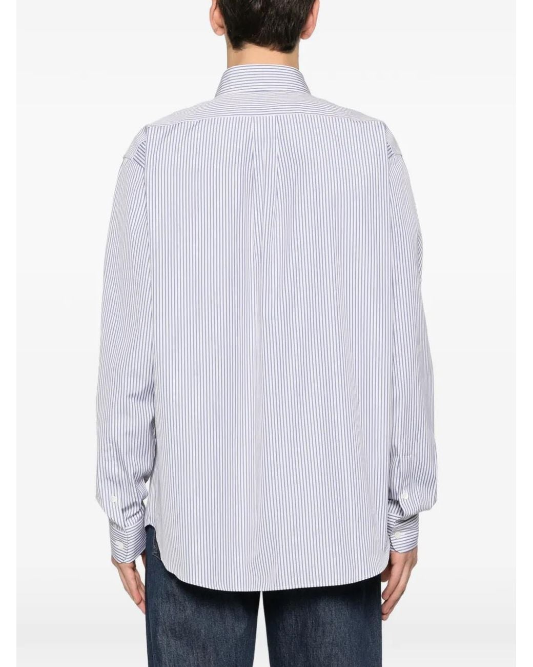 Fendi White Striped-Pattern Shirt for men