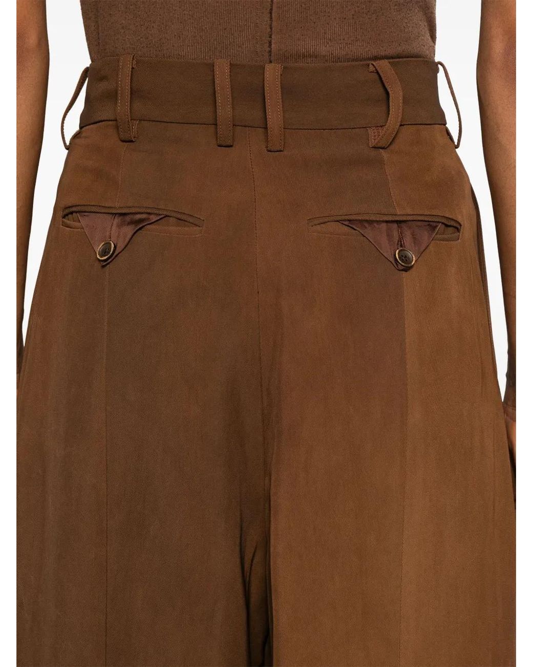 Uma Wang Brown Pleated Trousers