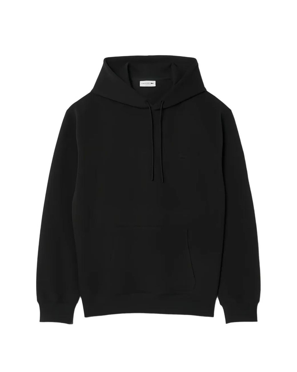 Lacoste Black Logo-Patch Drawstring Hoodie for men