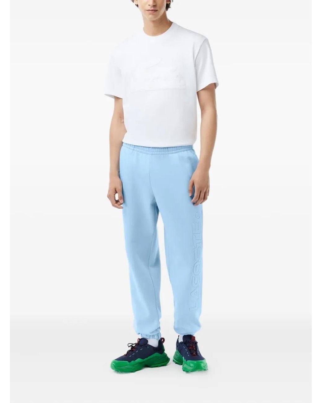 Lacoste Blue Embossed-Logo Track-Pants for men