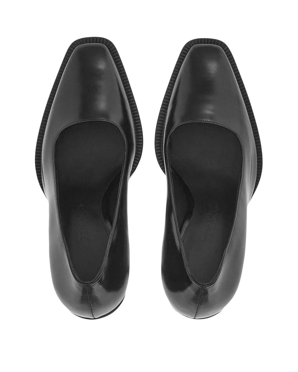 Ferragamo Black Plain Leather Pumps