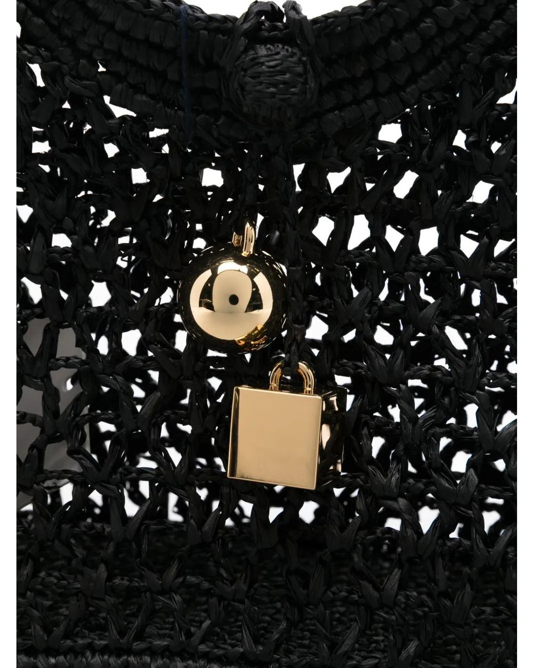 Jacquemus Black Raffia Tote Bag
