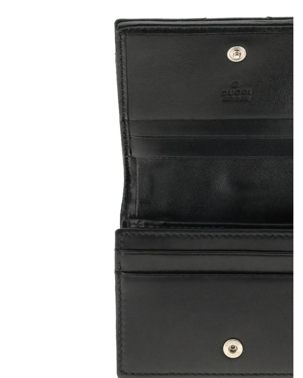 Gucci Black Gg Marmont Card Case Wallet