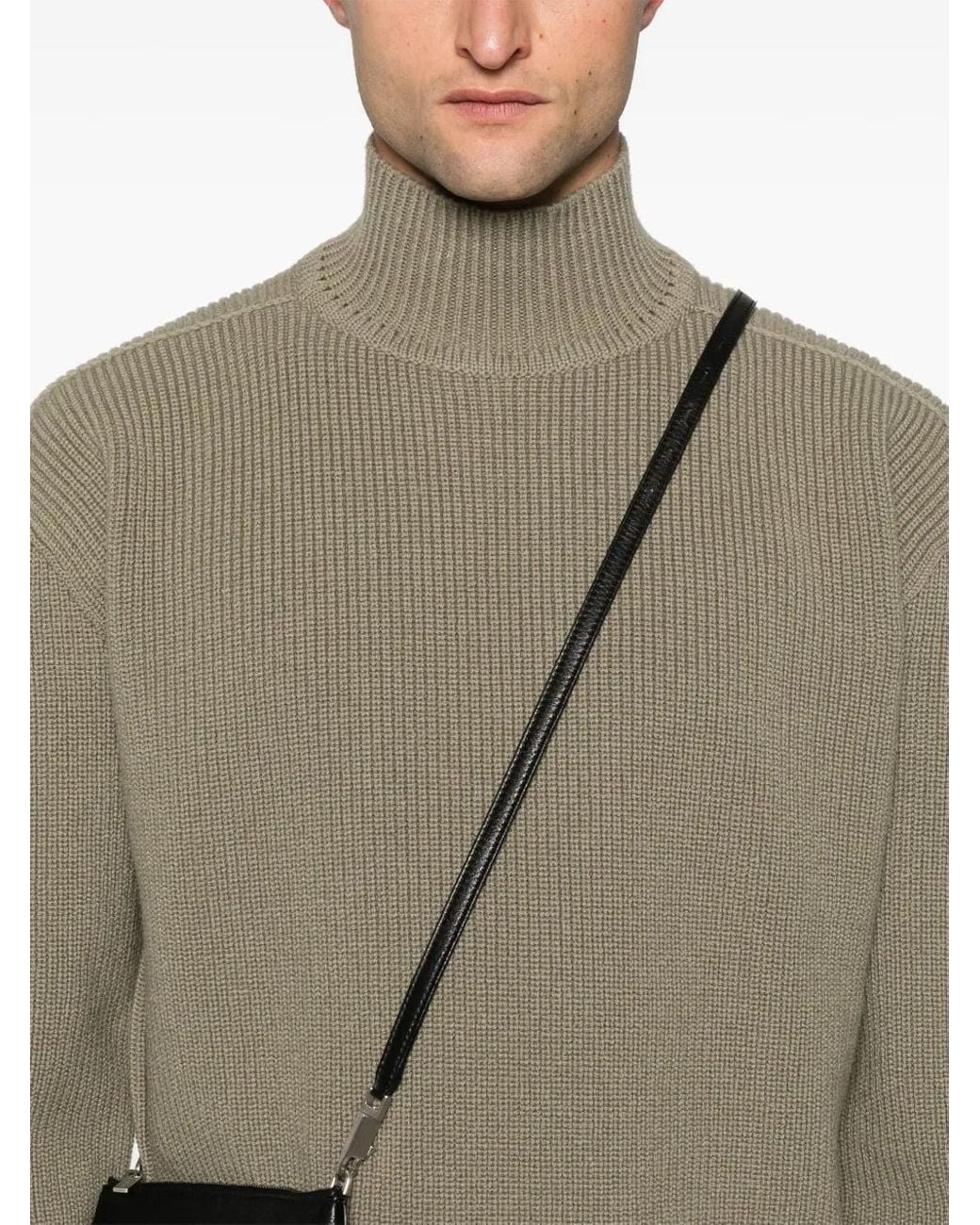Rick Owens Gray Roll-Neck Virgin-Wool Jumper for men
