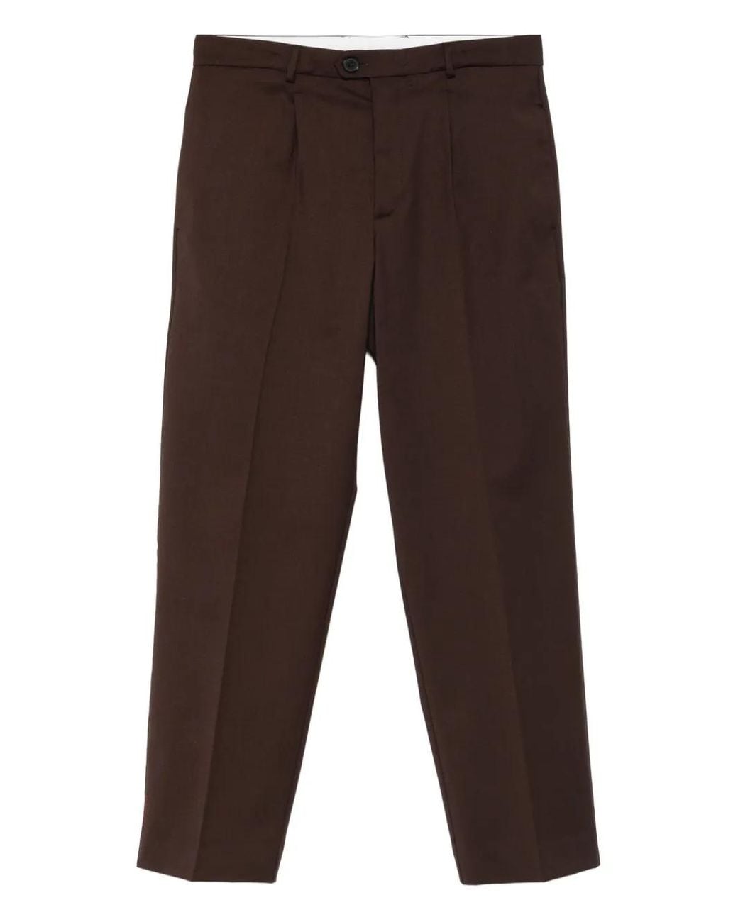 Amaranto Brown Pressed-Crease Trousers for men