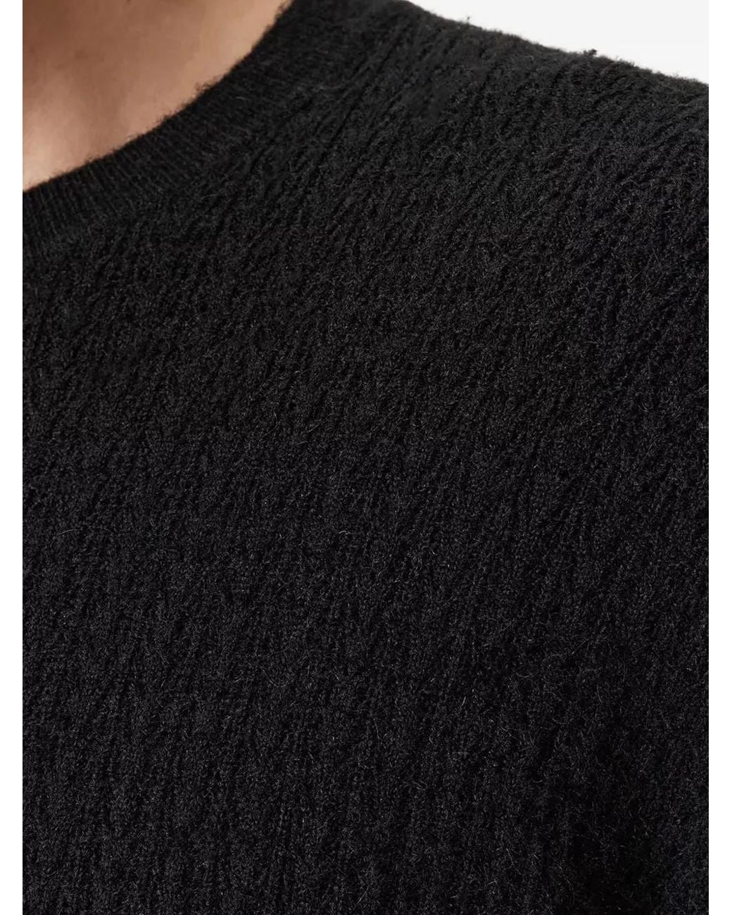 AllSaints Black Jakob Crew-Neck Sweater for men