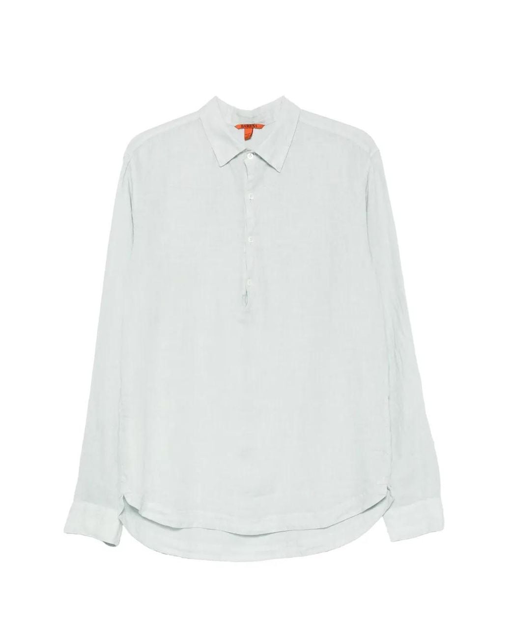 Barena White Pavans Telino Linen Half-Placket Shirt for men
