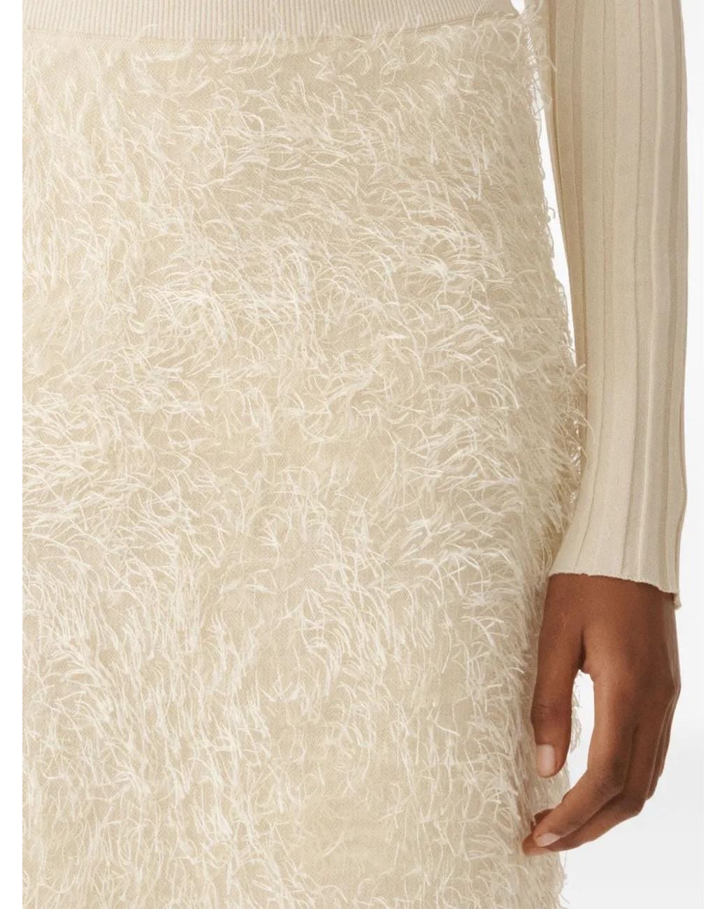 Fabiana Filippi Natural Textured-Finish Midi Skirt