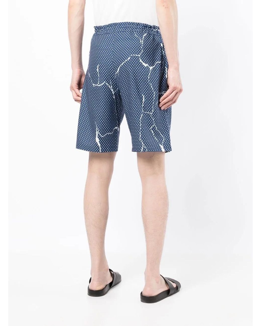 Destin Blue Polka-Dot Pattern Print Shorts for men
