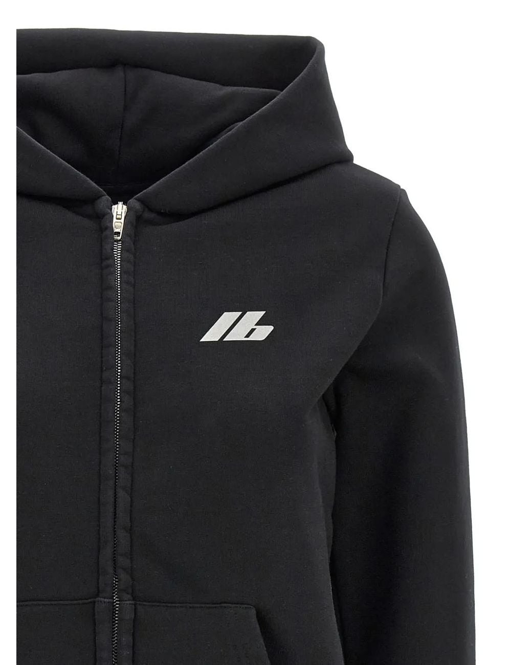 Balenciaga Black Logo-Print Zip-Up Hoodie