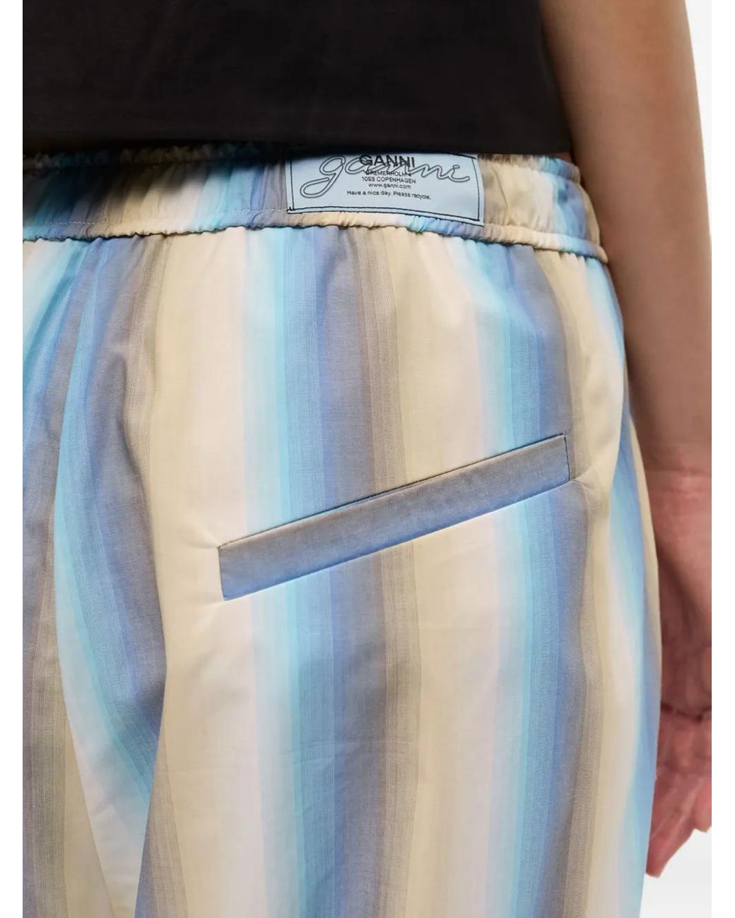 Ganni Blue Striped Trousers