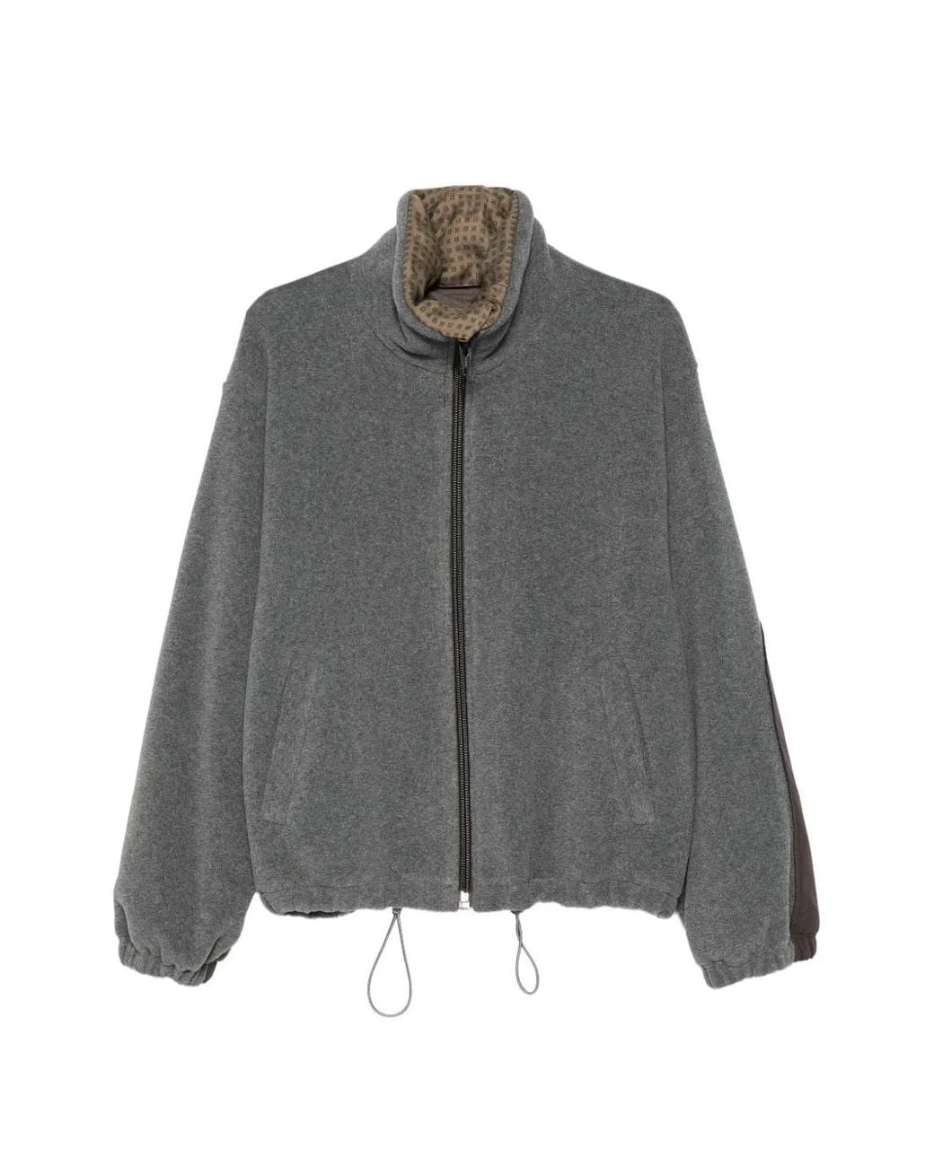 Magliano Gray Contrast-Panel Zip-Up Jacket for men