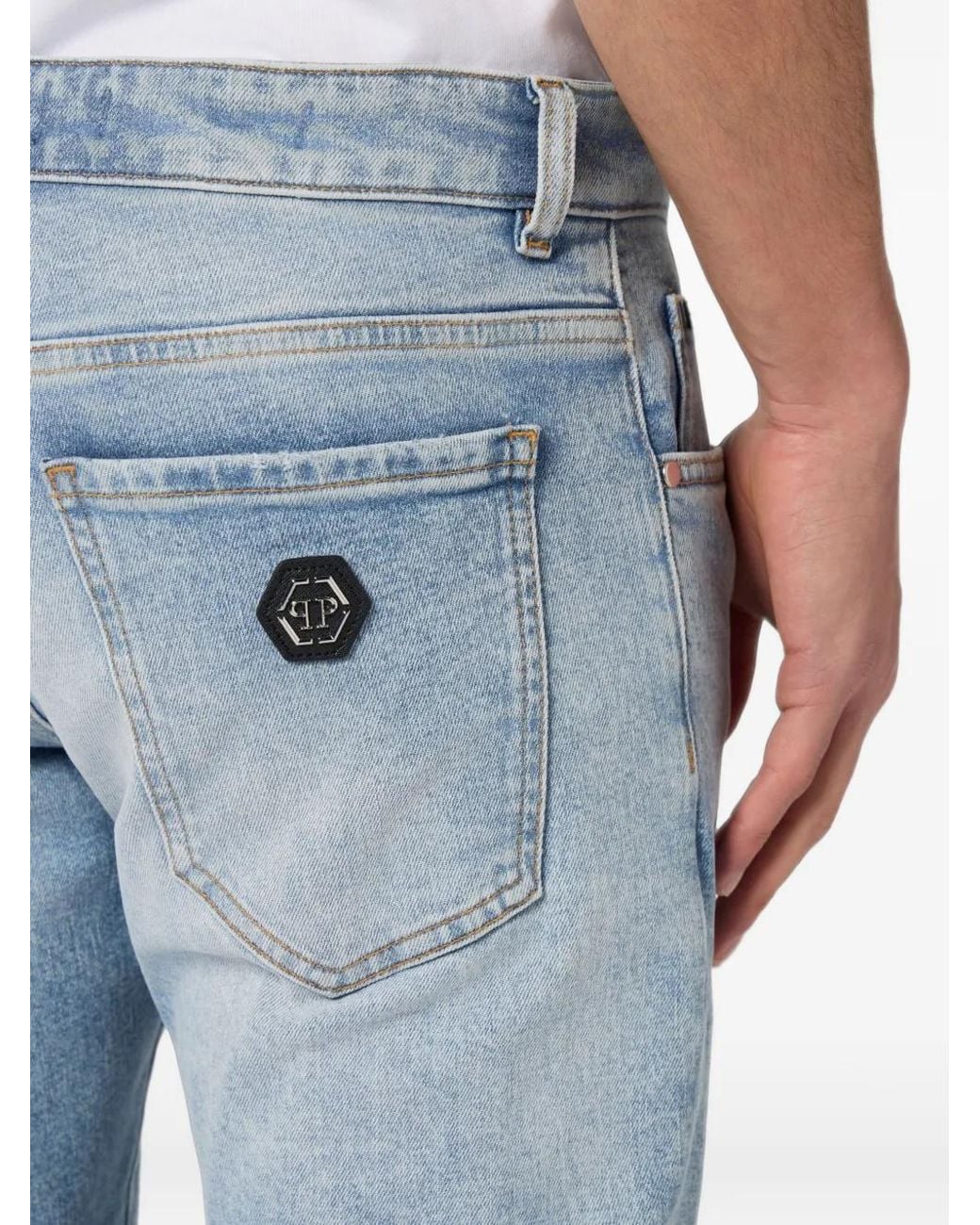 Philipp Plein Blue Super Straight Cut Jeans for men