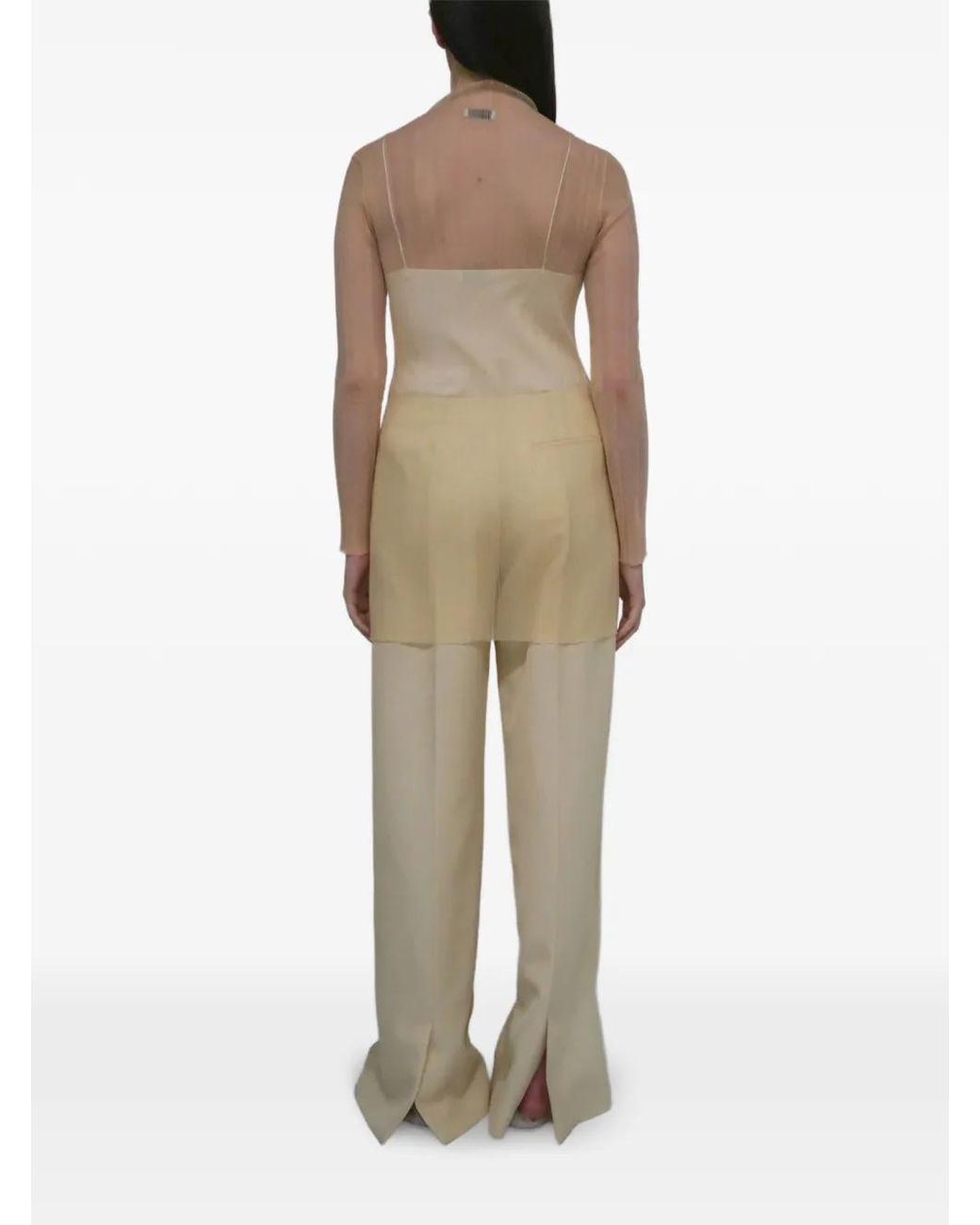Rosetta Getty White Sheer Plissé Dress