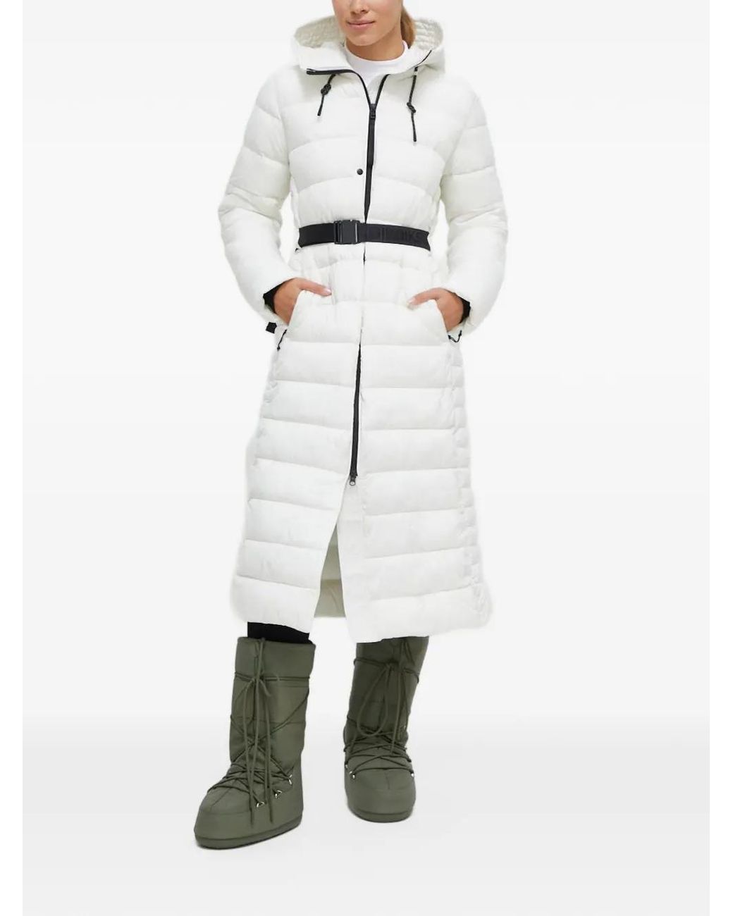 Didriksons White Belted Puffer Coat